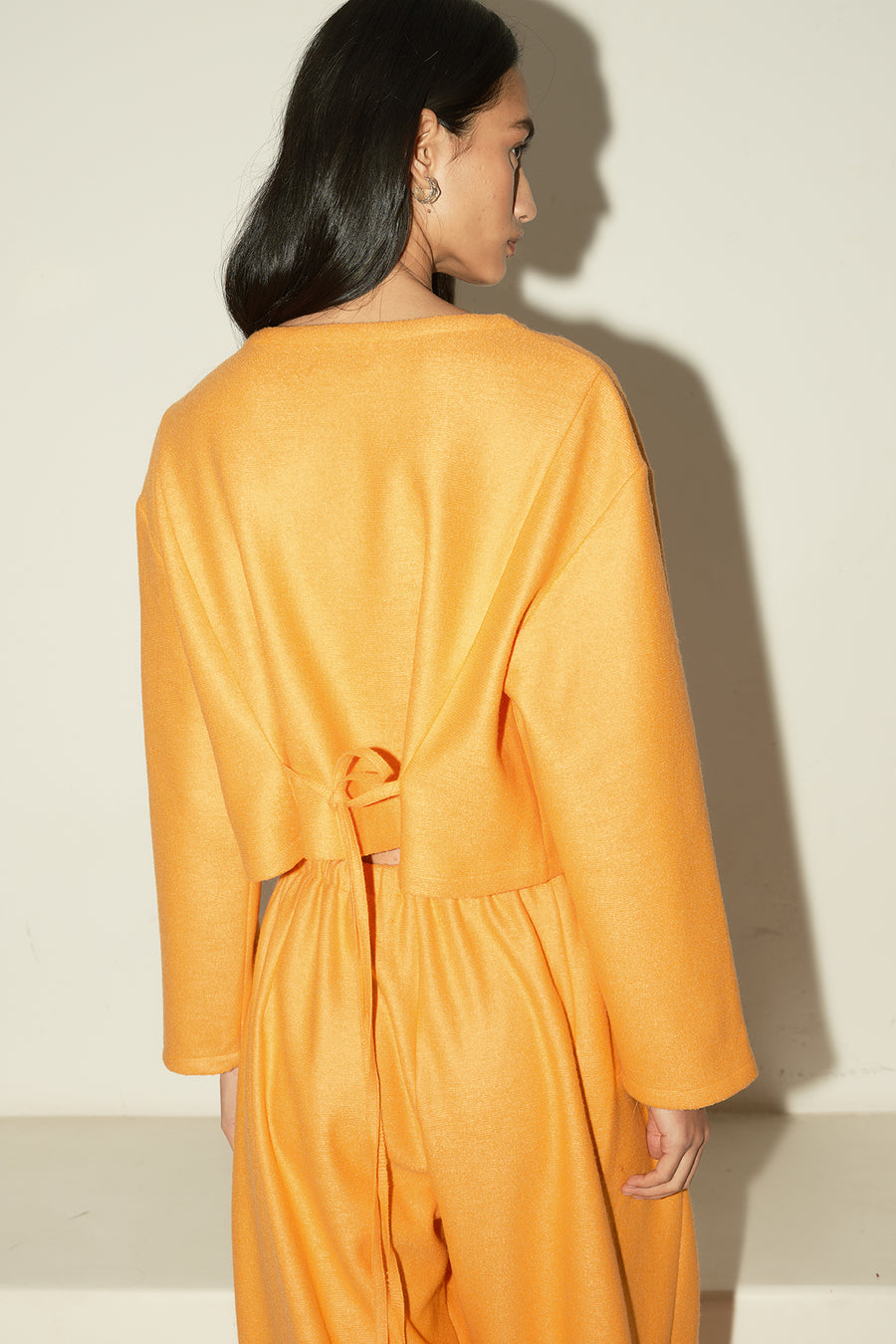 Tangerine Boiled Wool Payés Top-Jacket