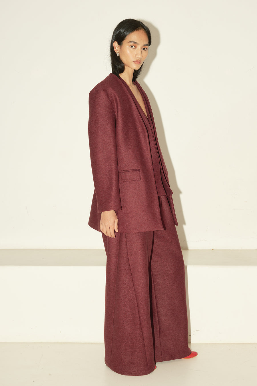 Burgundy Heavy Boiled Wool Judo Pants