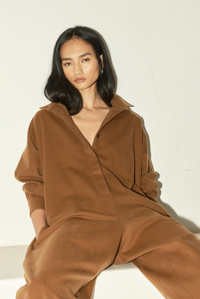 Avellana Brushed Wool Ren Jumpsuit – DATURA