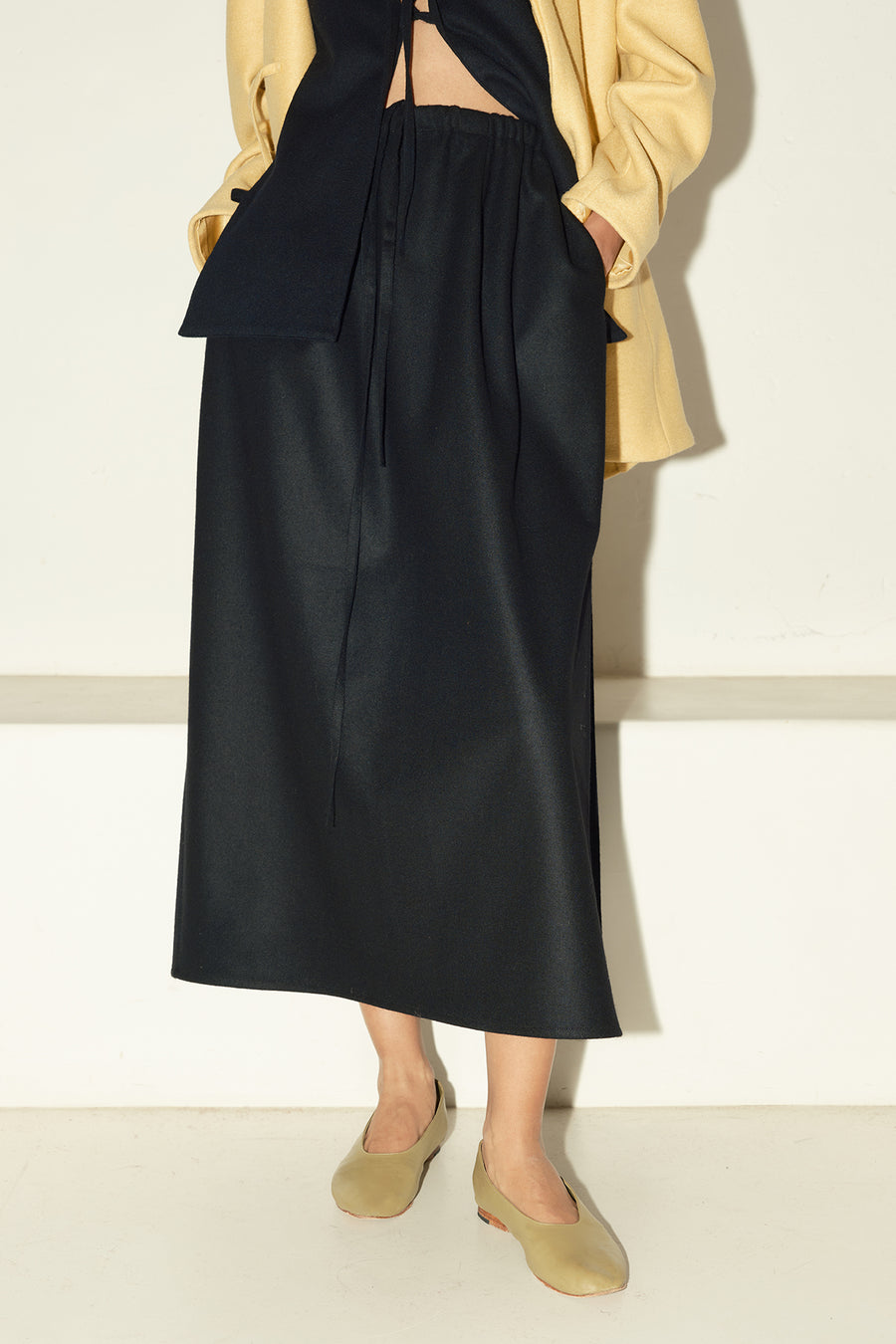 Night Sky Blue Loden Alpaca Nova Skirt