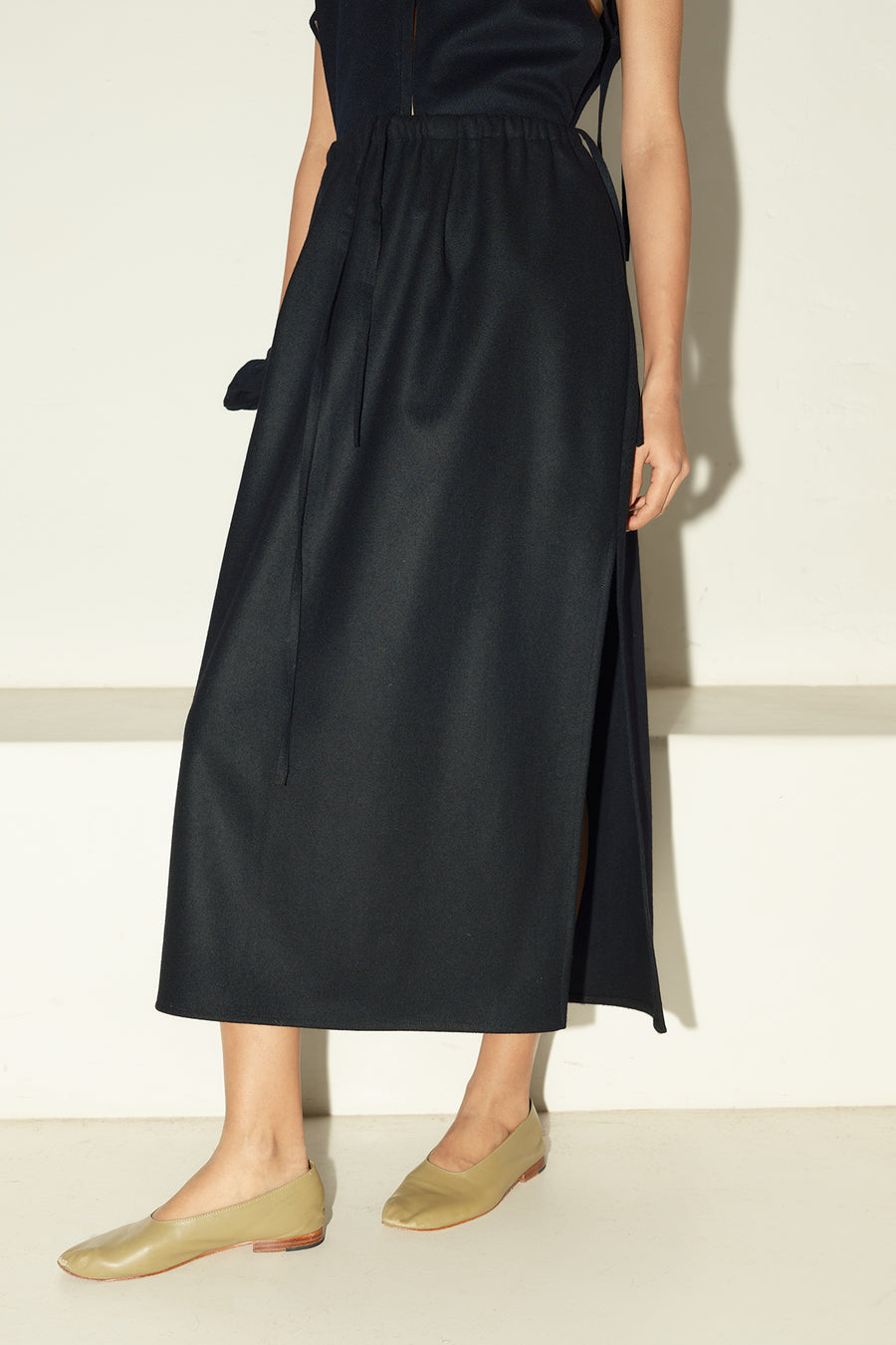 Night Sky Blue Loden Alpaca Nova Skirt