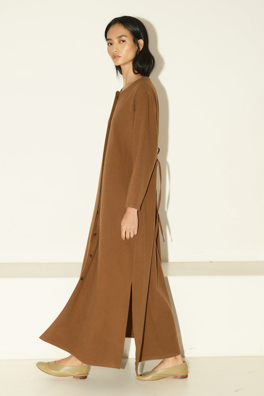 Avellana Brushed Wool Payés Dress-Coat