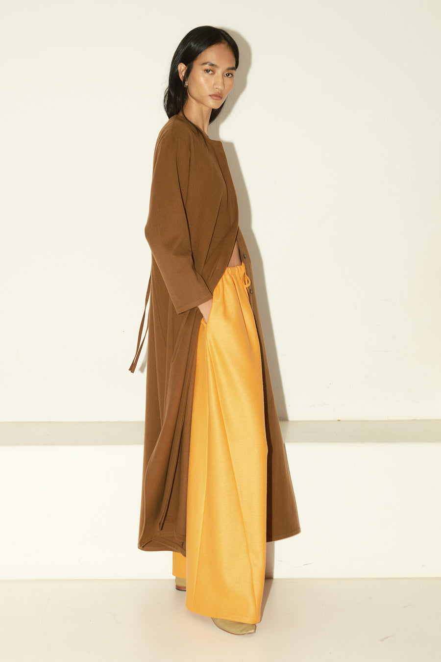 Avellana Brushed Wool Payés Dress-Coat