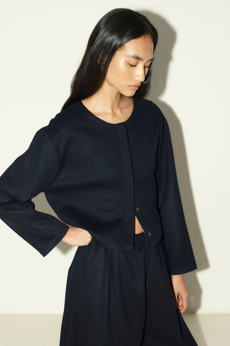 Night Sky Loden Alpaca Payés Top-Jacket