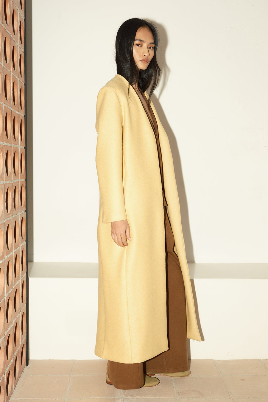 Butter Heavy Boiled Wool Cassia Coat