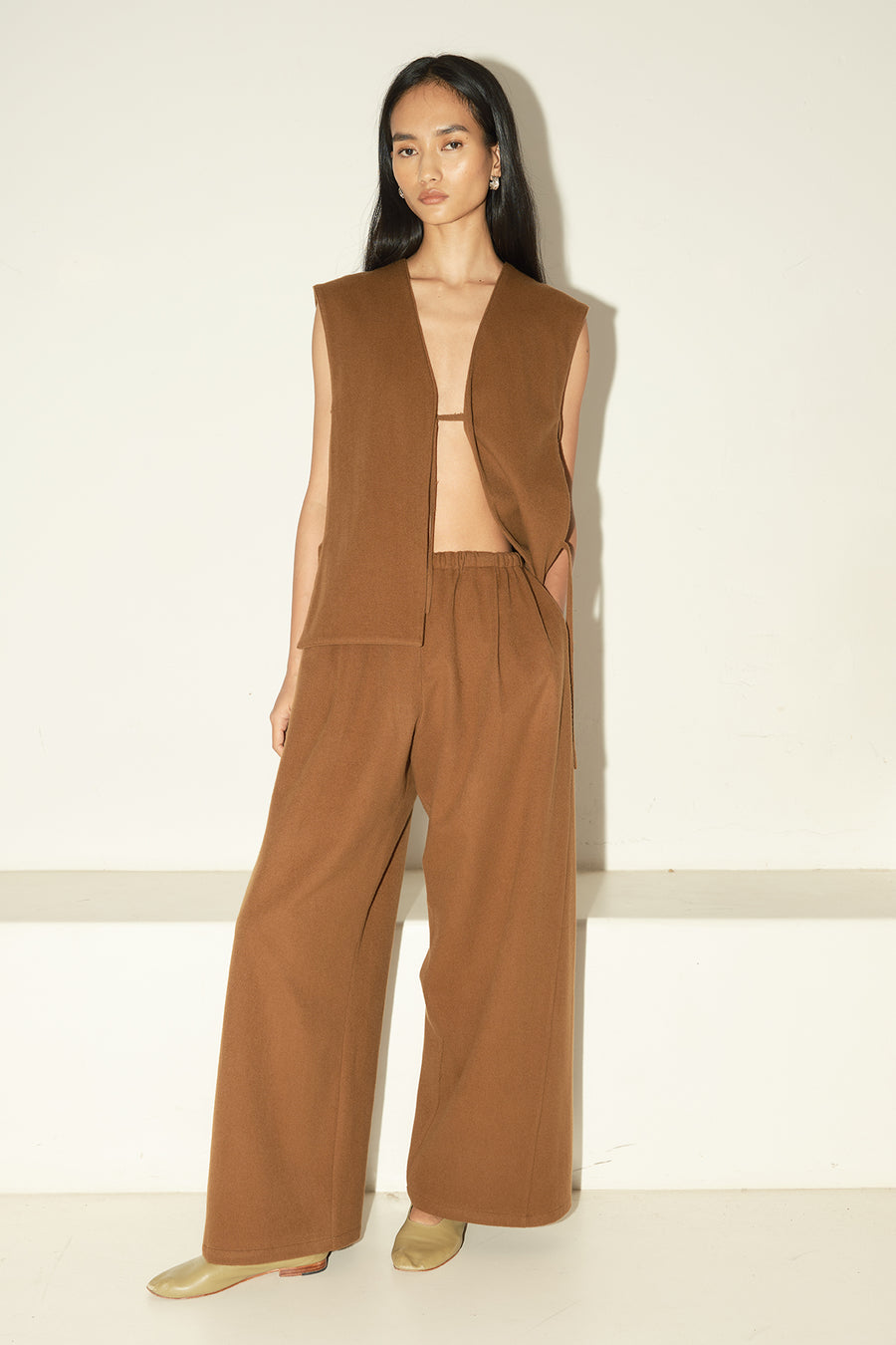 Avellana Brushed Wool Vest