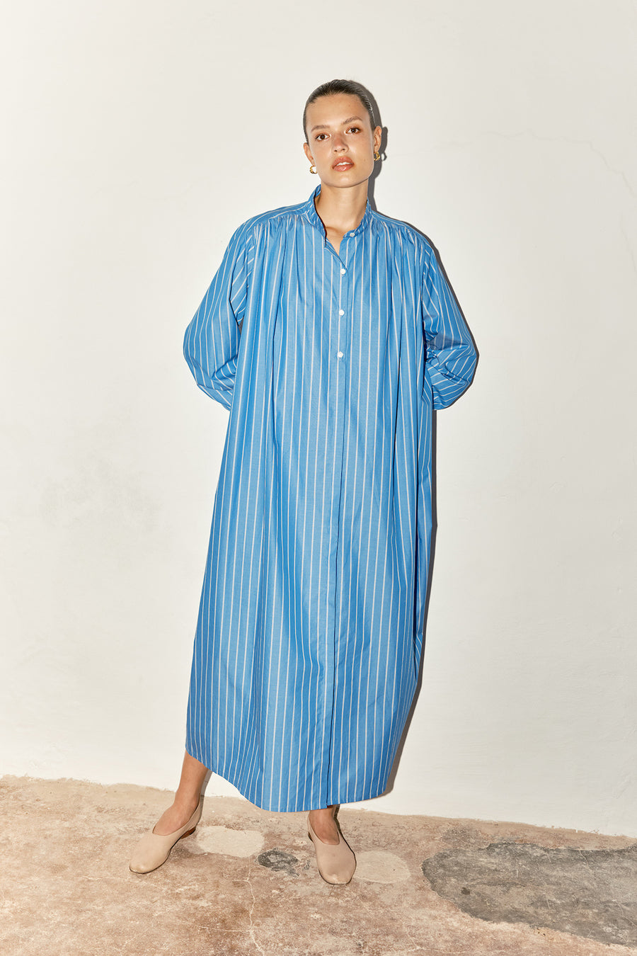 Egyptian Blue Striped Babel Dress