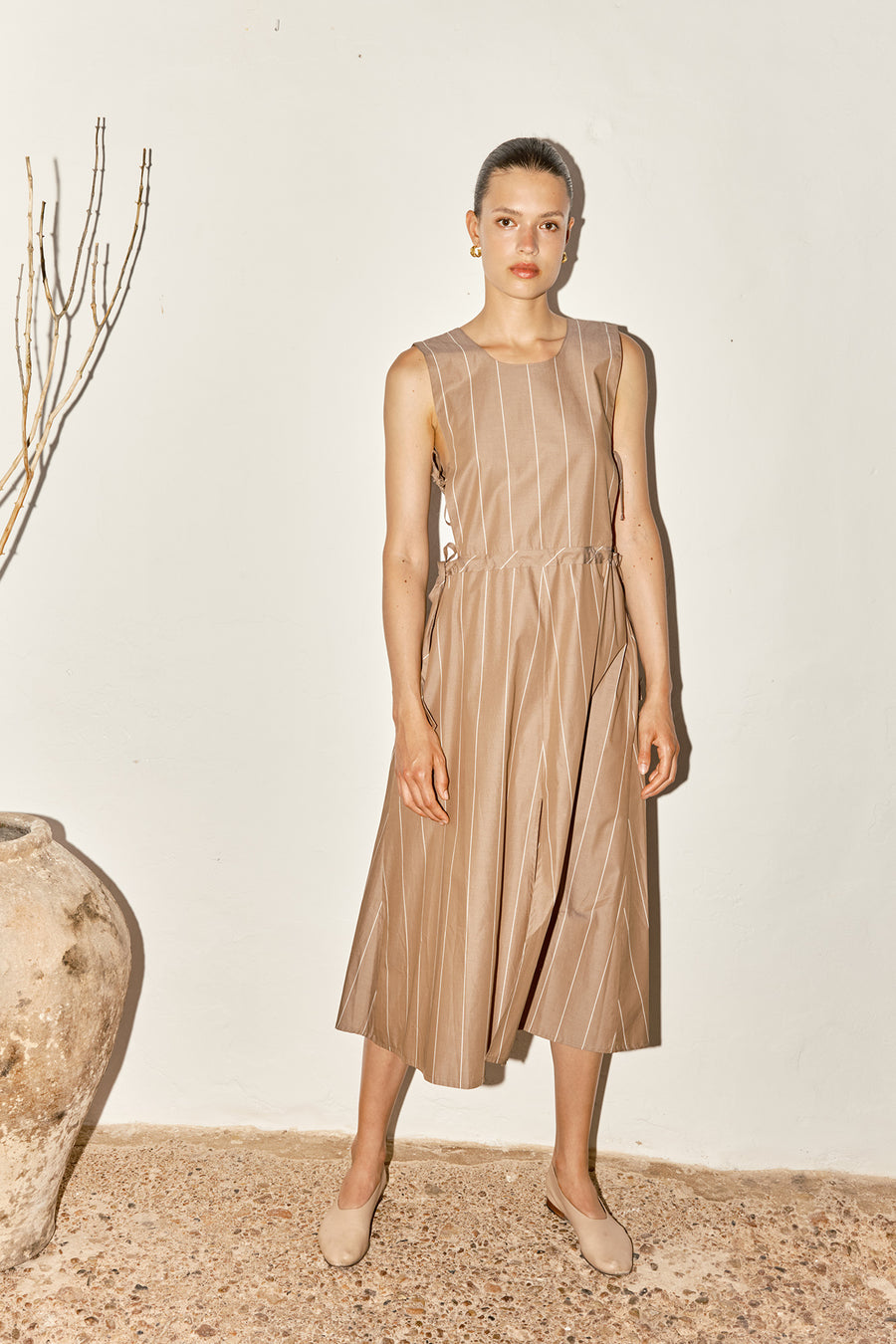 Almond Striped Onna Dress
