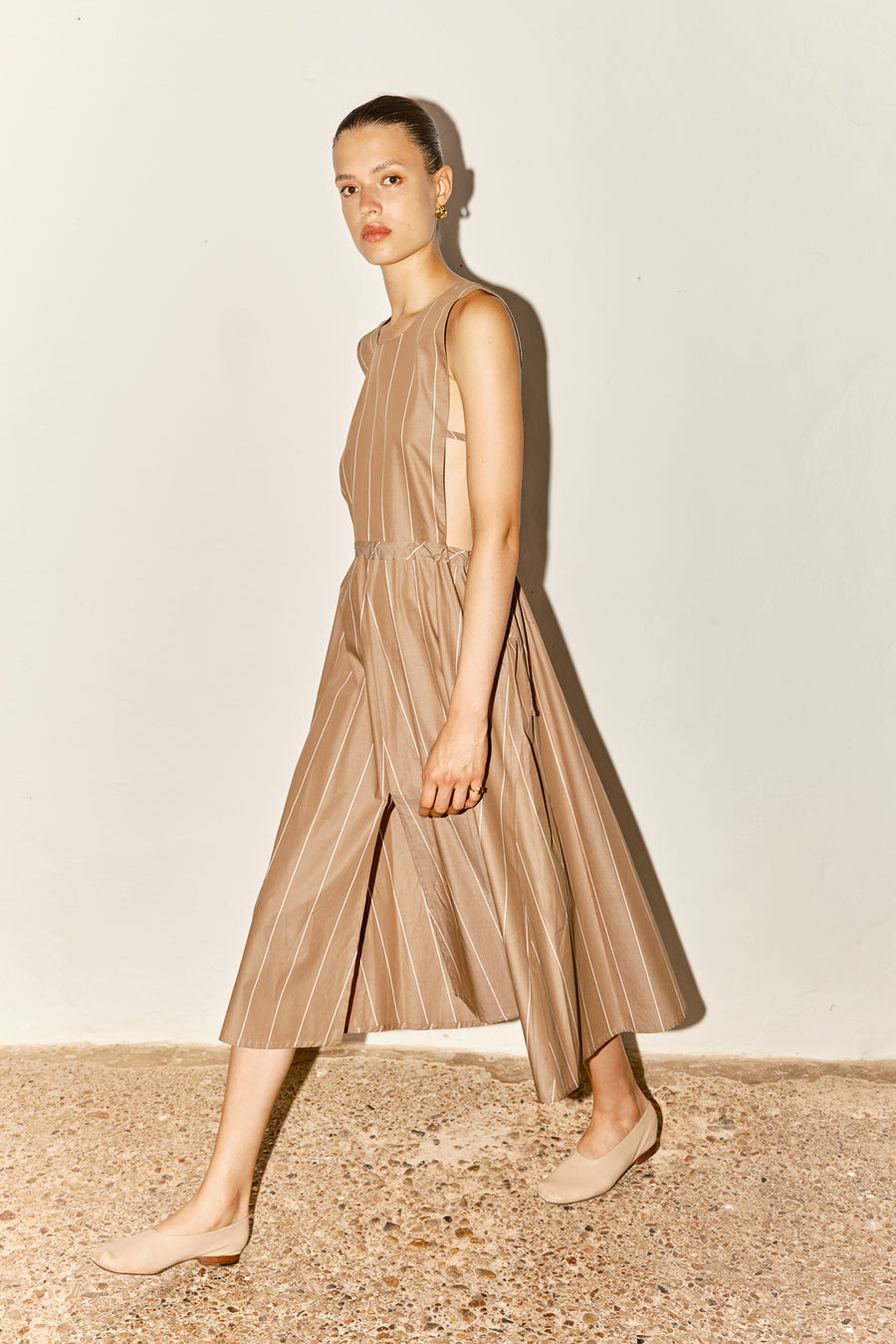 Almond Striped Onna Dress