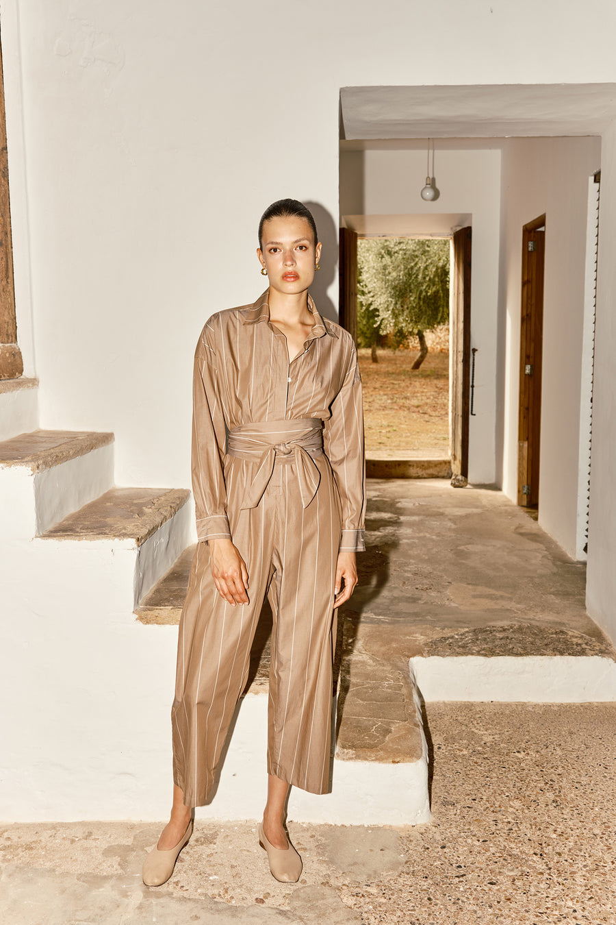 Almond Striped Ren Jumpsuit
