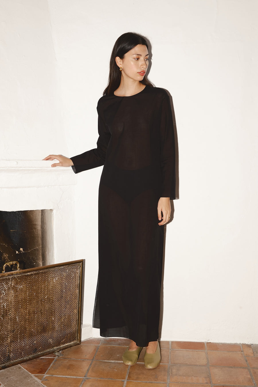Black Batiste Cotton Ava Dress