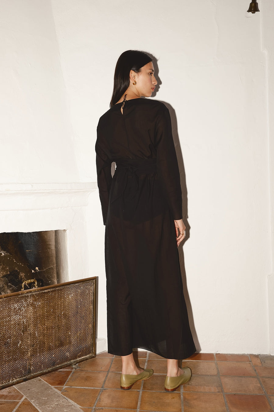 Black Batiste Cotton Ava Dress