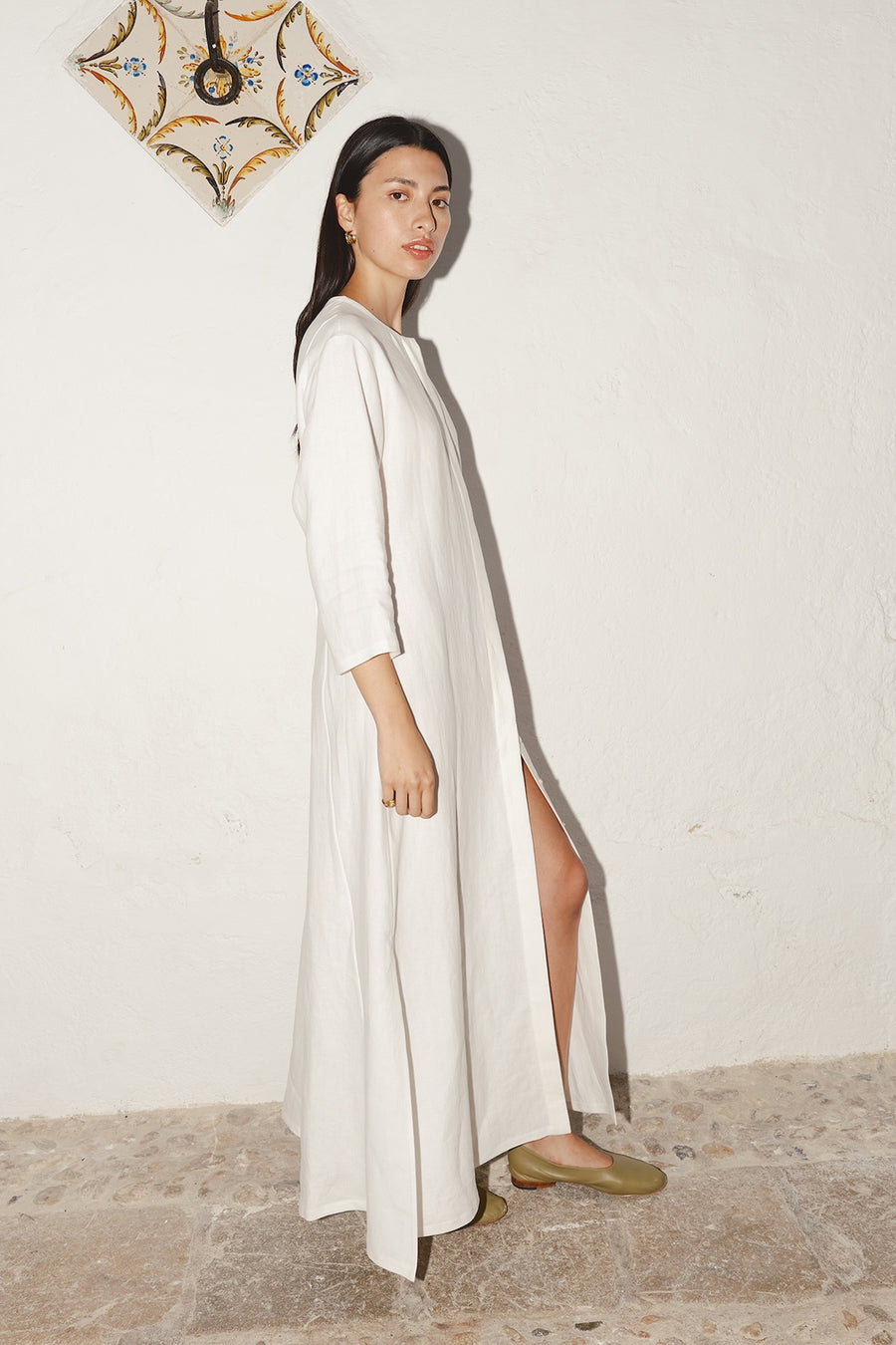 White Linen Payés Dress