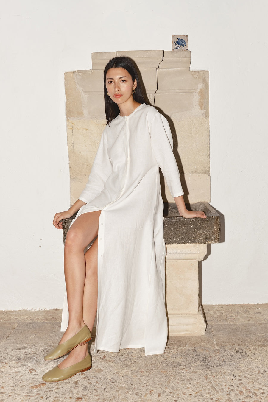 White Linen Payés Dress