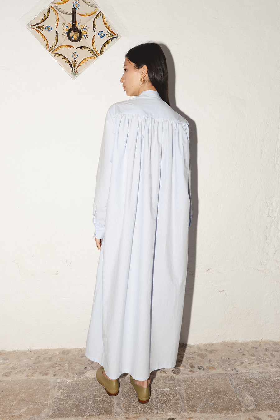 Powder Blue Fil a Fil Cotton Babel Dress