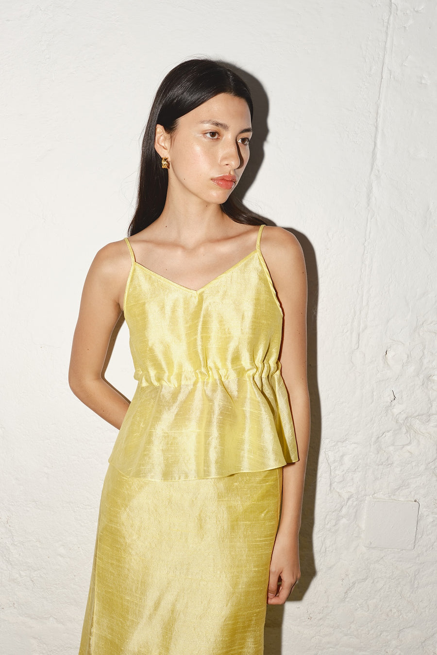 Lemon Butter Dupion Scrunchie Top