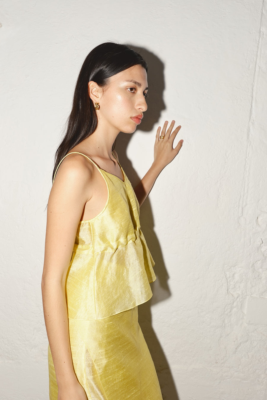 Lemon Butter Dupion Scrunchie Top