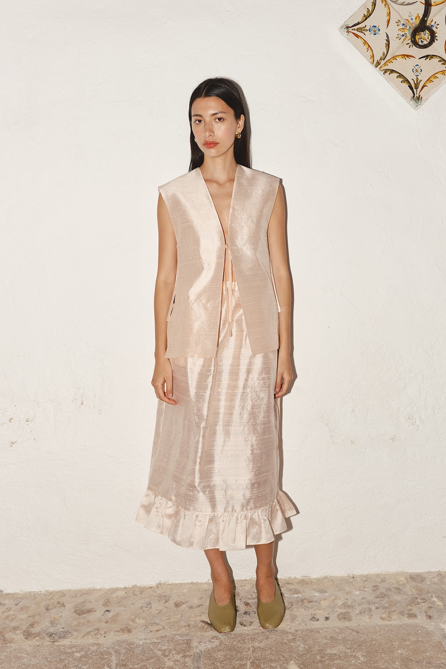 Rose Quartz Dupion Vest