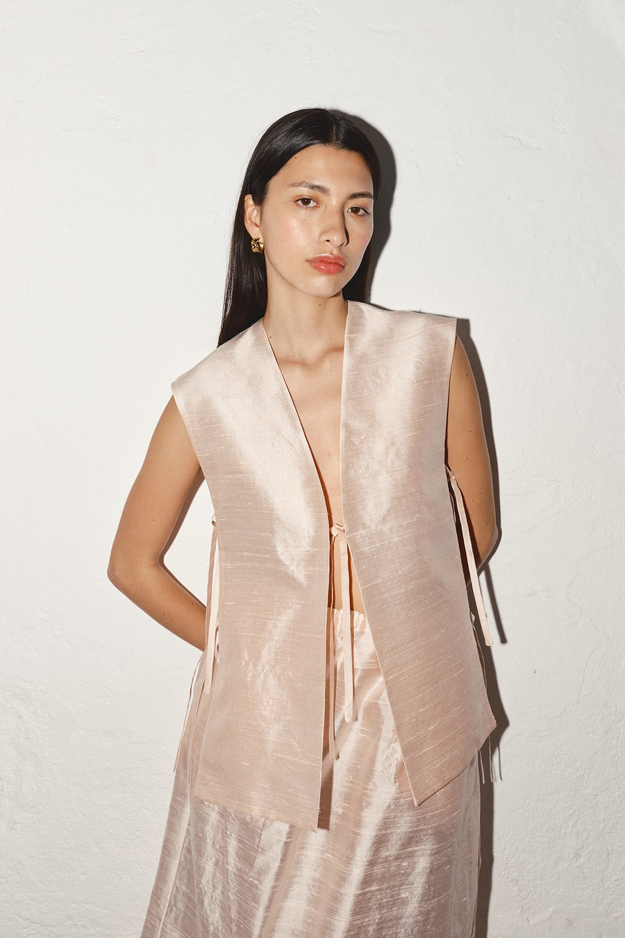Rose Quartz Dupion Vest