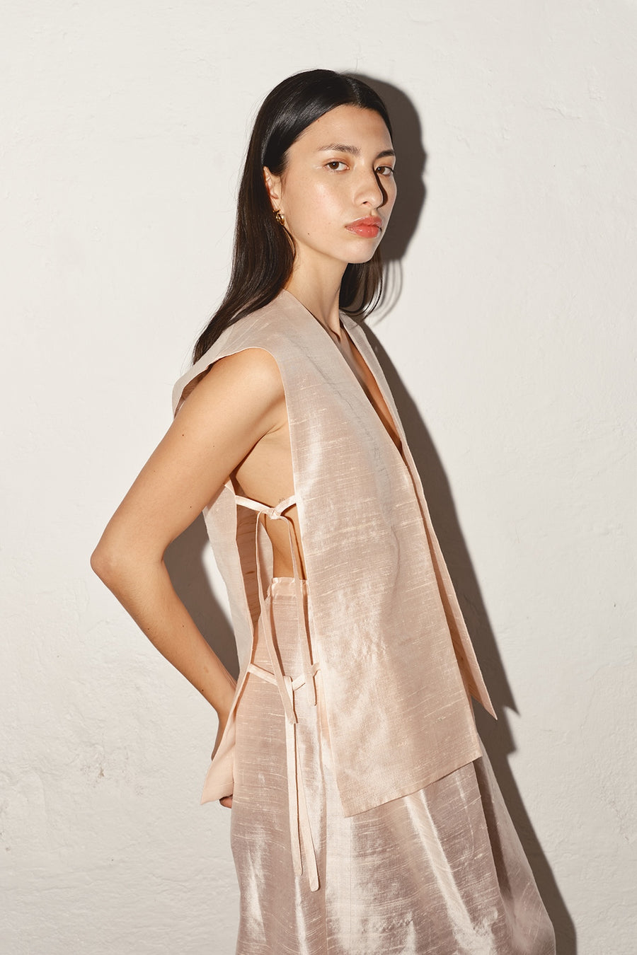 Rose Quartz Dupion Vest