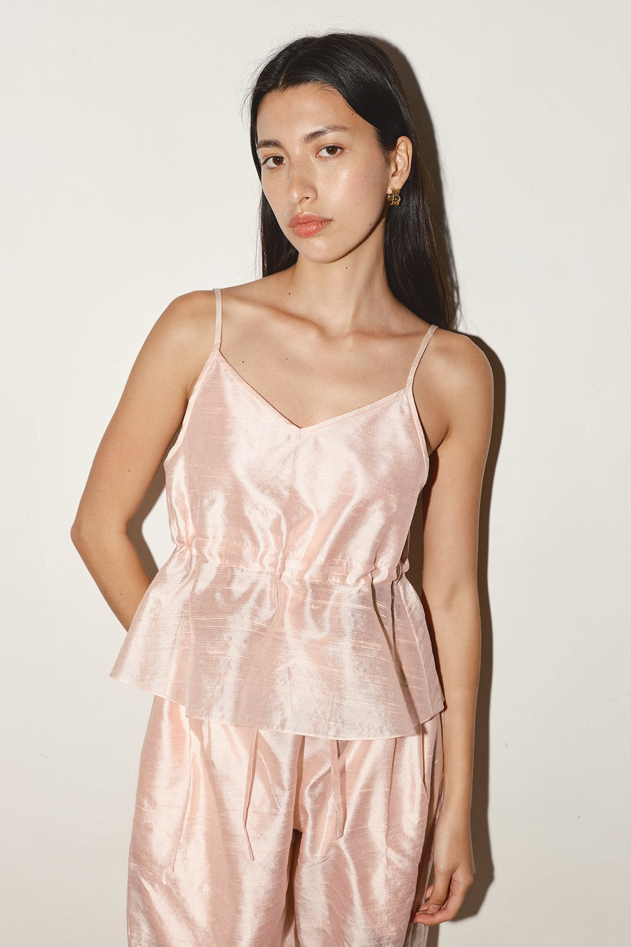 Rose Quartz Dupion Scrunchie Top