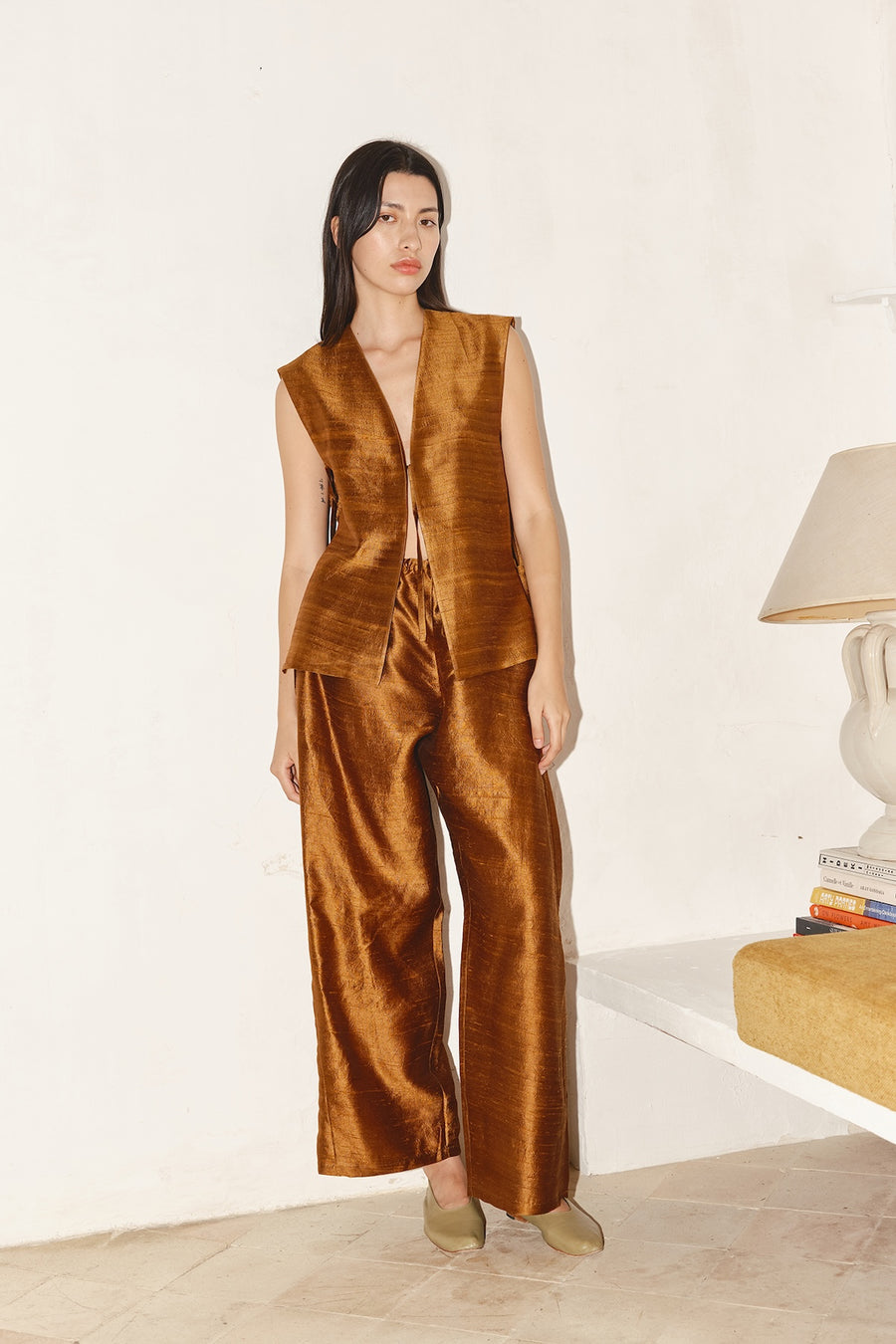 Caramel Dupion Vest