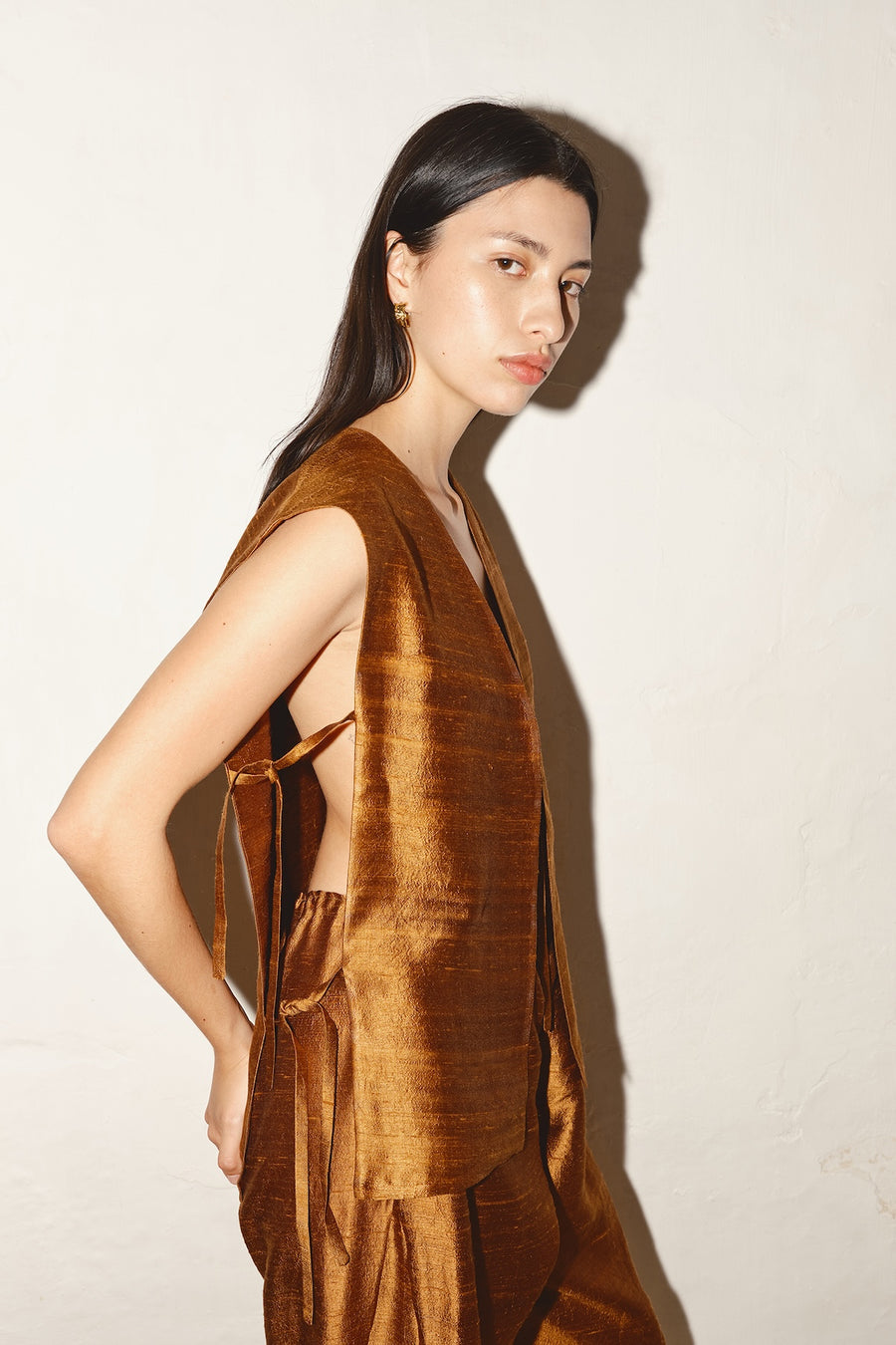 Caramel Dupion Vest