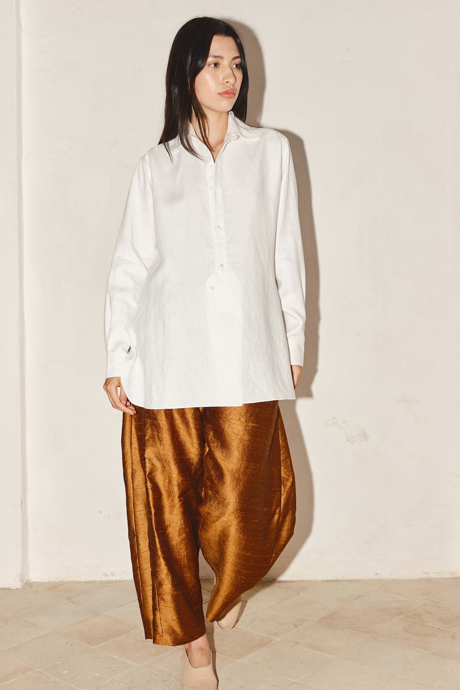 White Linen Paul Blouse