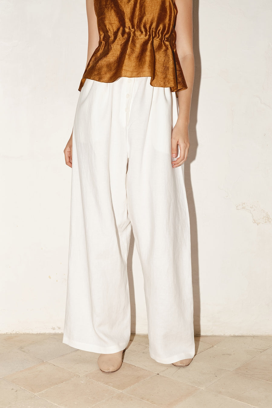 White Linen Tae Pants