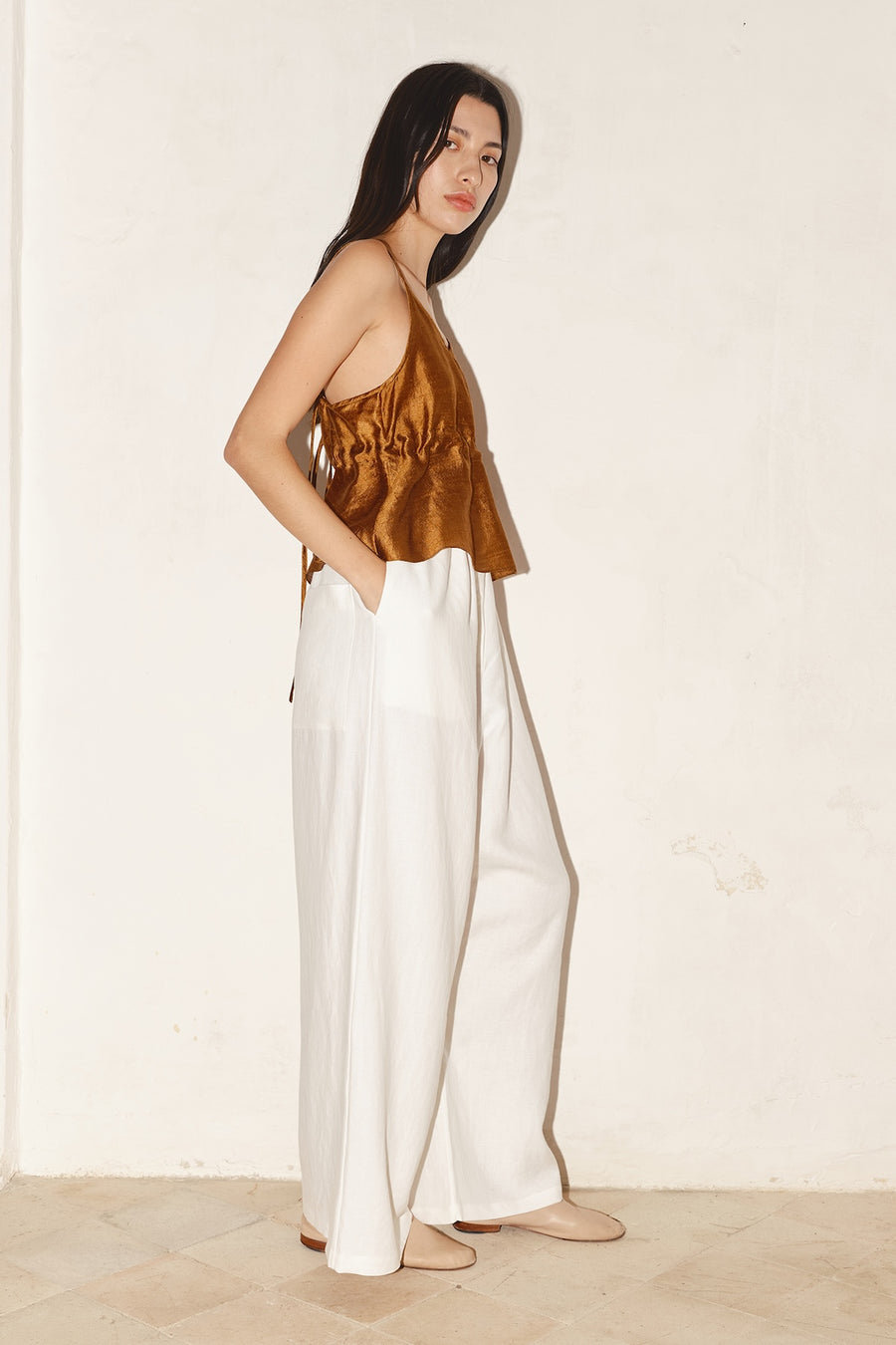 White Linen Tae Pants