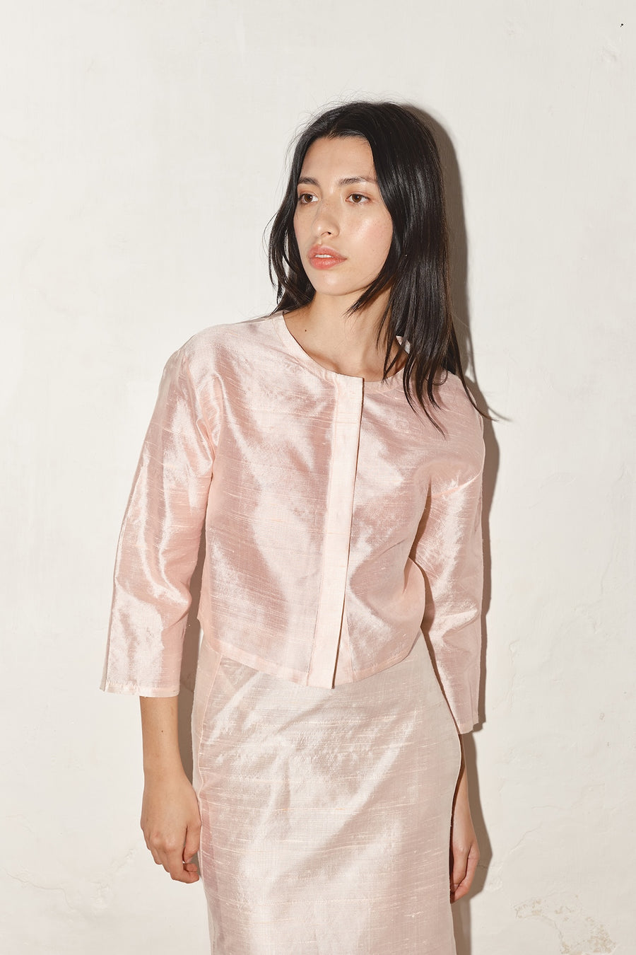 Rose Quartz Dupion Payés Blouse