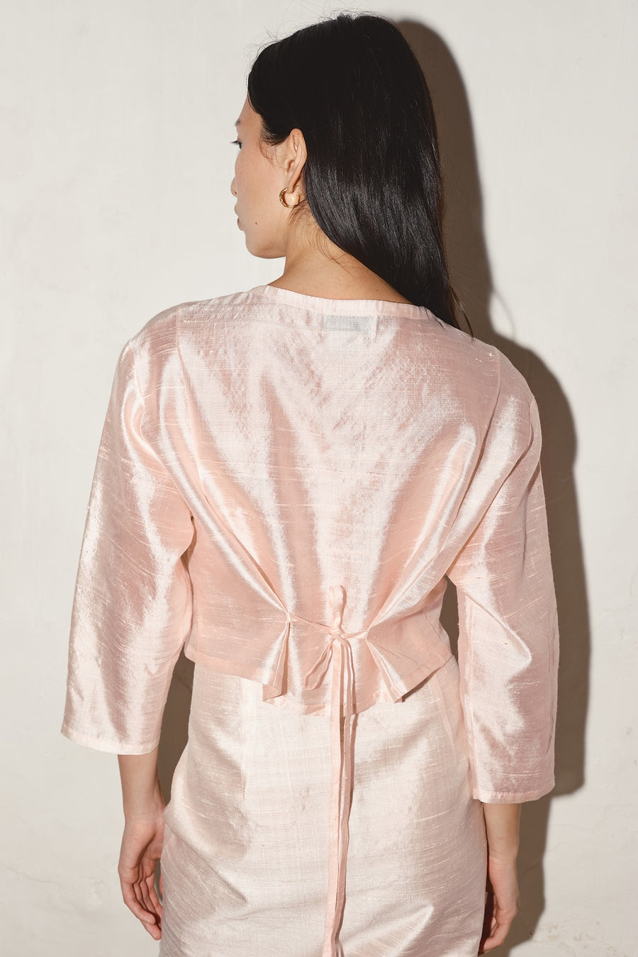 Rose Quartz Dupion Payés Blouse