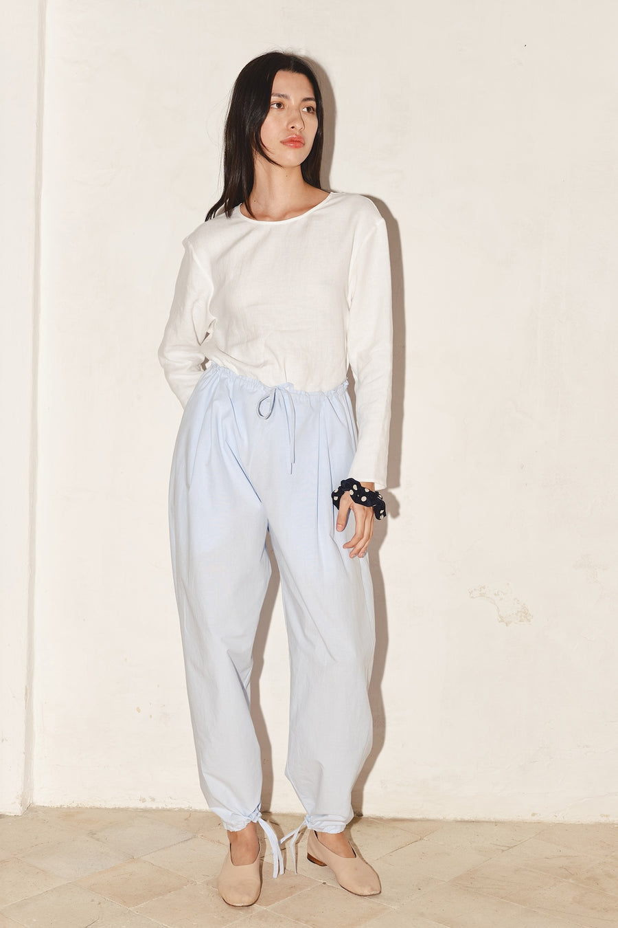 Powder Blue Fil á Fil Cotton Kendo Pants