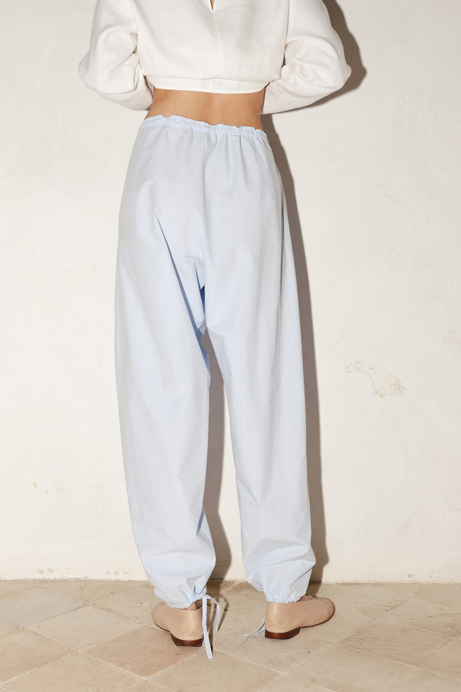 Powder Blue Fil á Fil Cotton Kendo Pants