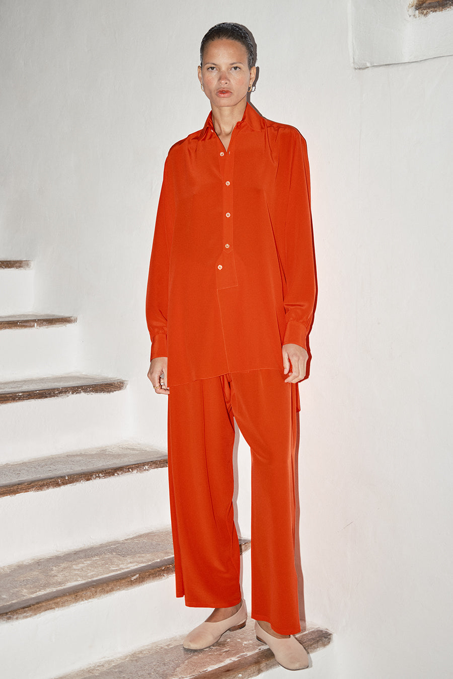 Flame Silk Paul Blouse