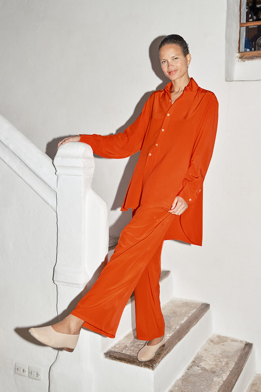 Flame Silk Paul Blouse