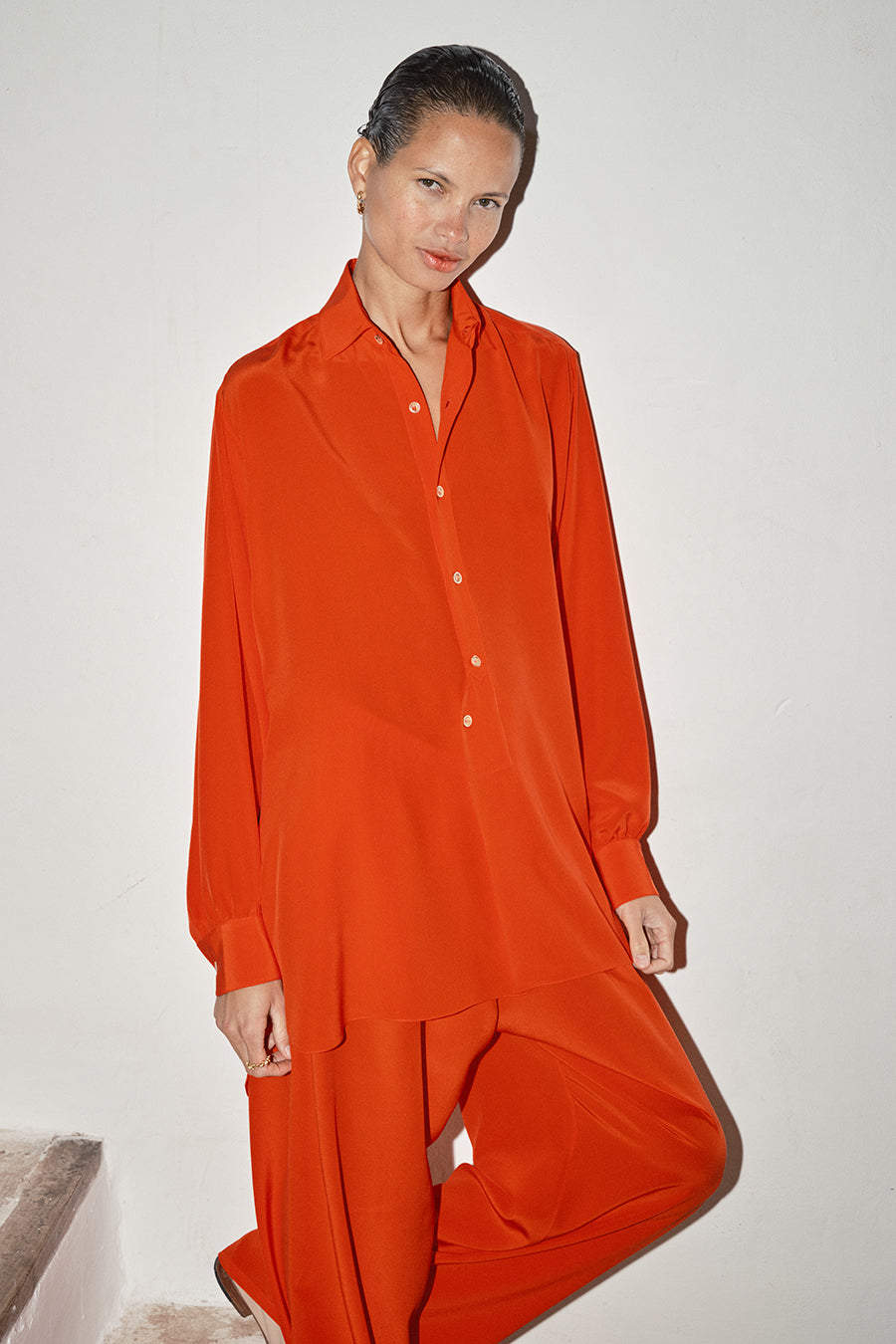 Flame Silk Paul Blouse