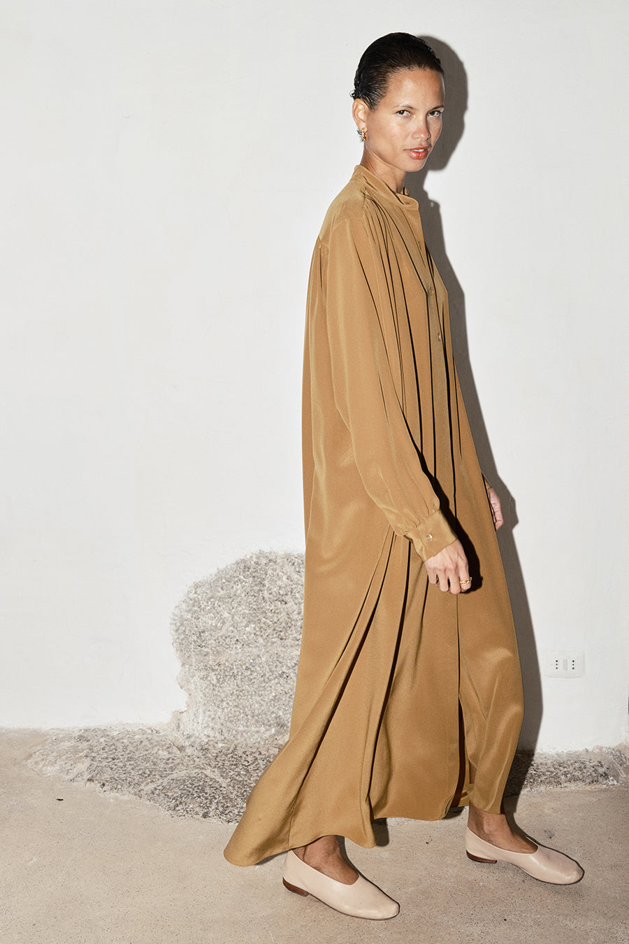 Tan Silk Babel Caftan