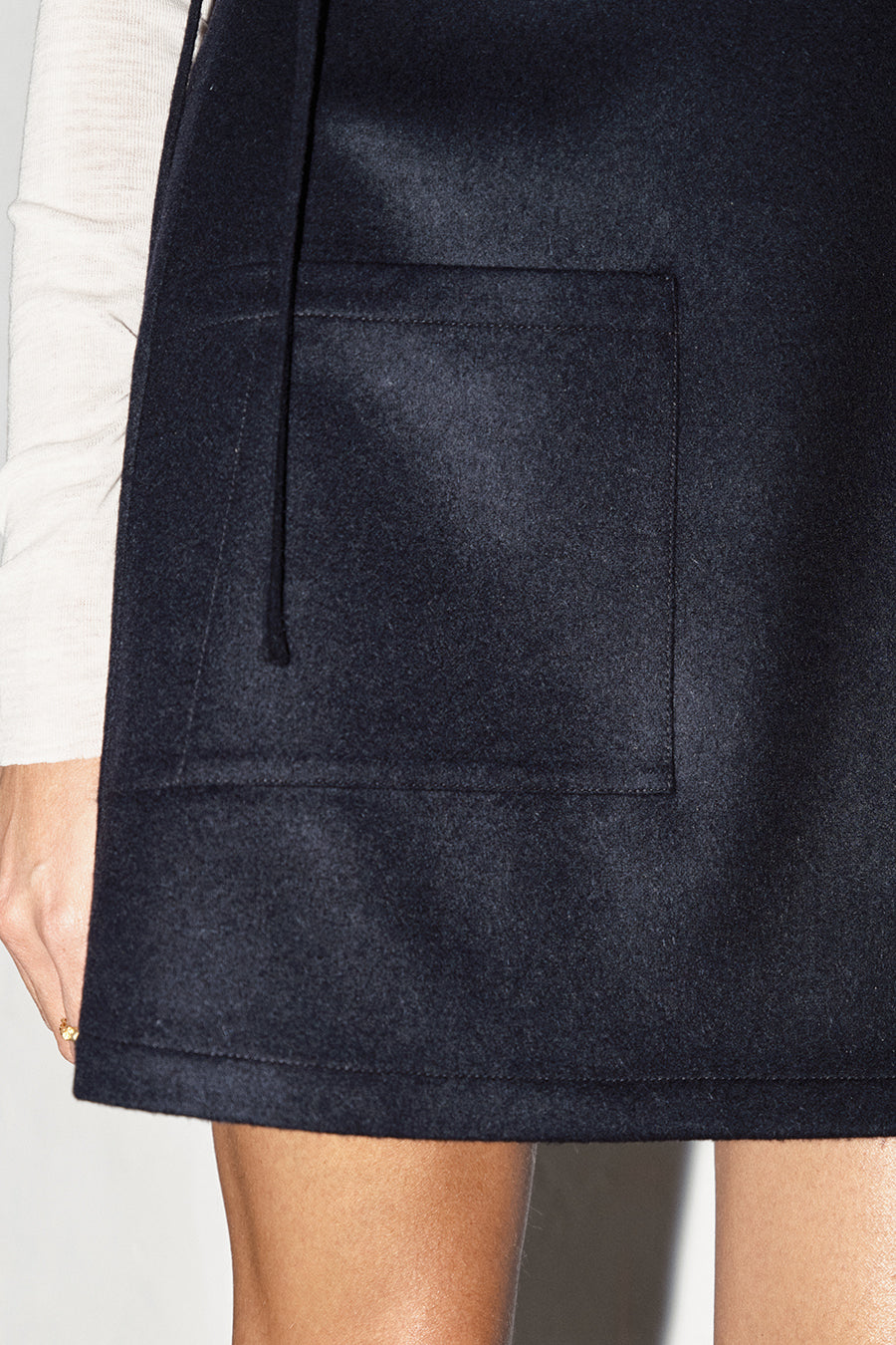 Night Sky Loden Alpaca Wrap Mini Skirt