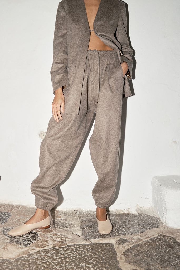 Taupe Loden Wool Kendo Pants – DATURA