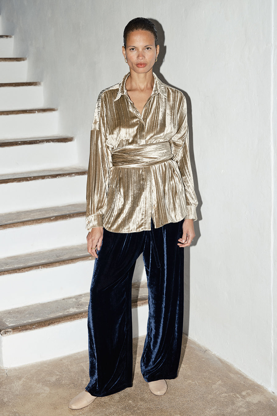 Midnight Silk Velvet Judo Pants