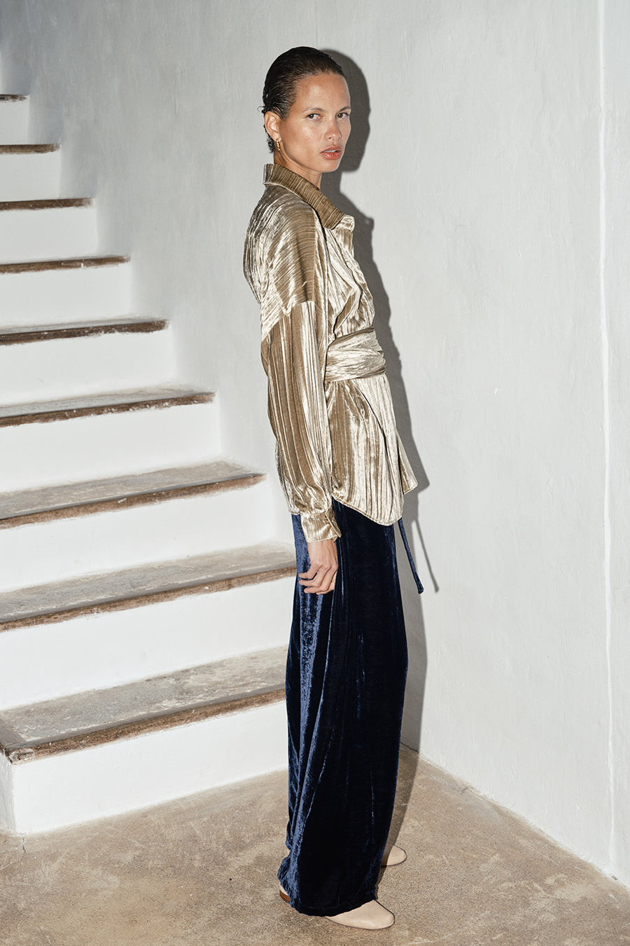 Midnight Silk Velvet Judo Pants