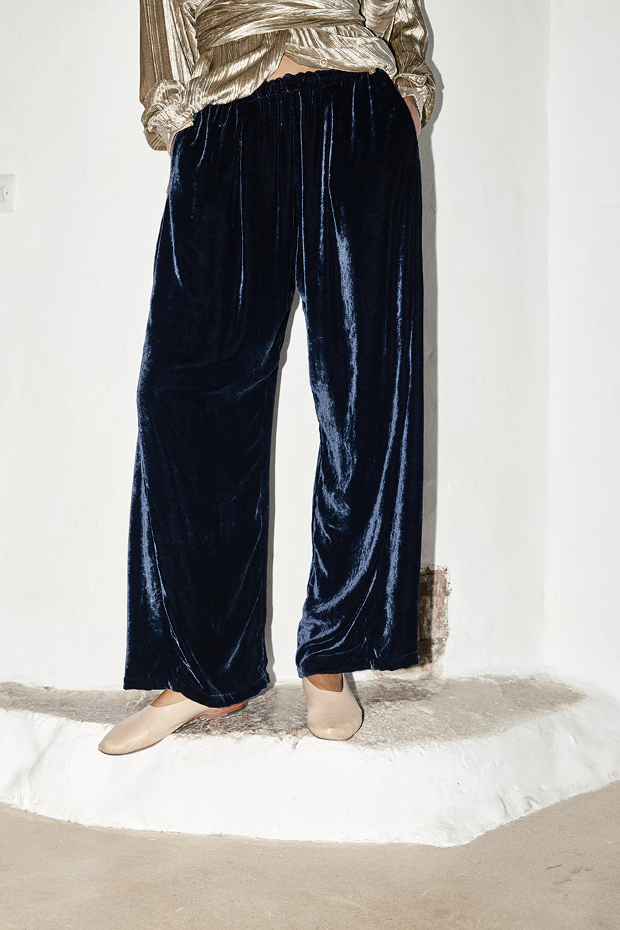 Midnight Silk Velvet Judo Pants