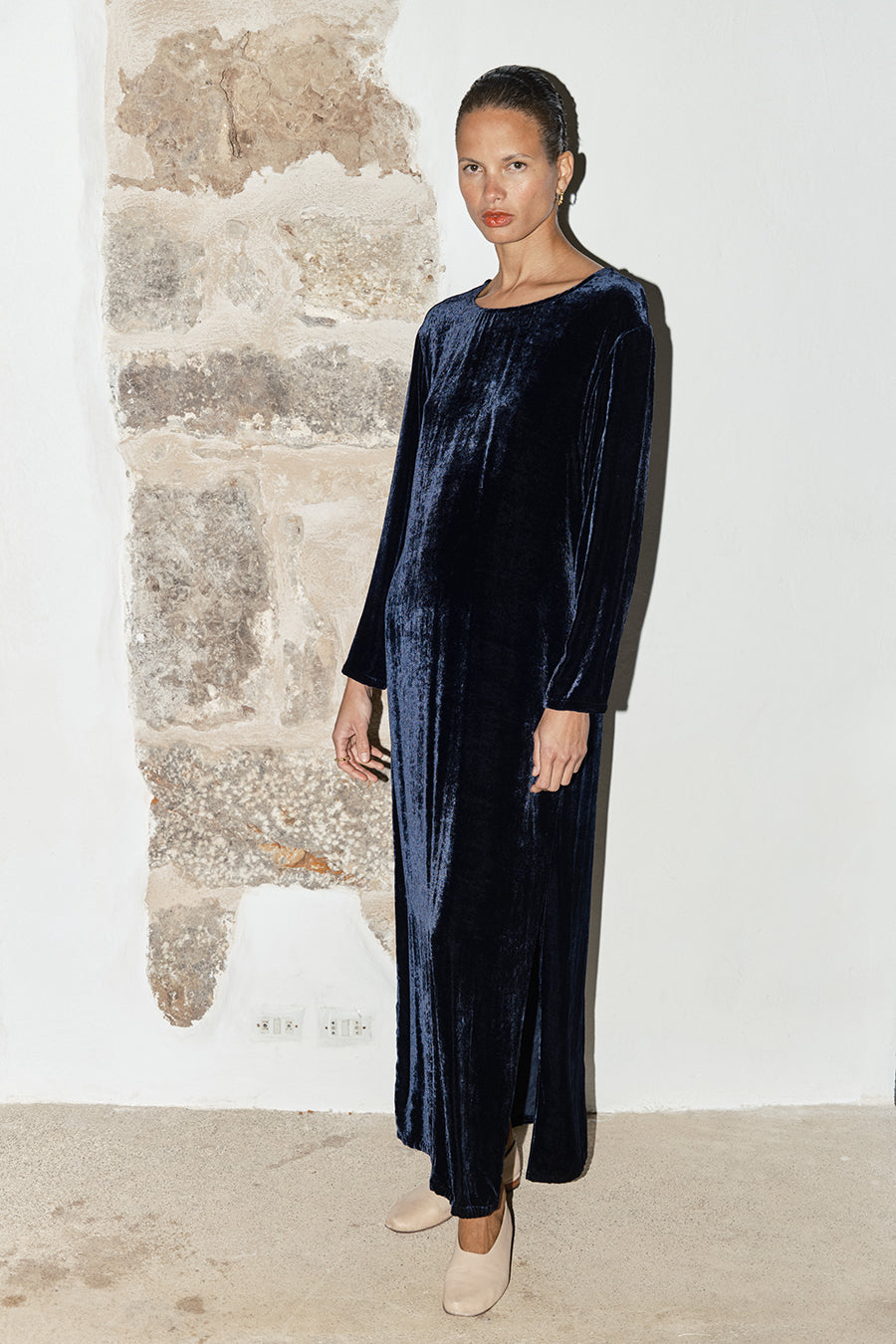 Midnight Silk Velvet Ava Dress