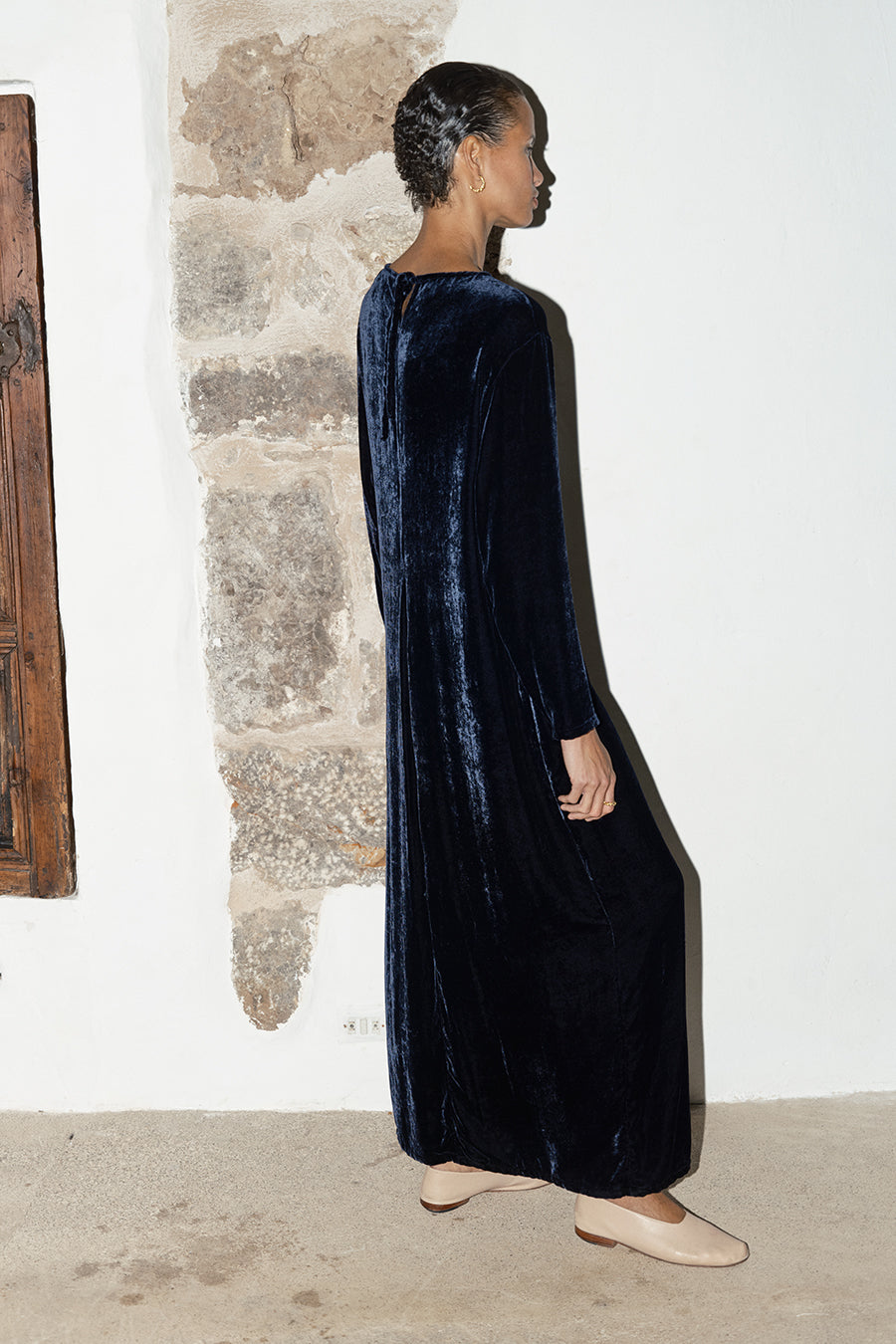 Midnight Silk Velvet Ava Dress