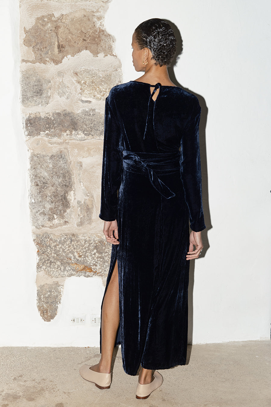 Midnight Silk Velvet Ava Dress