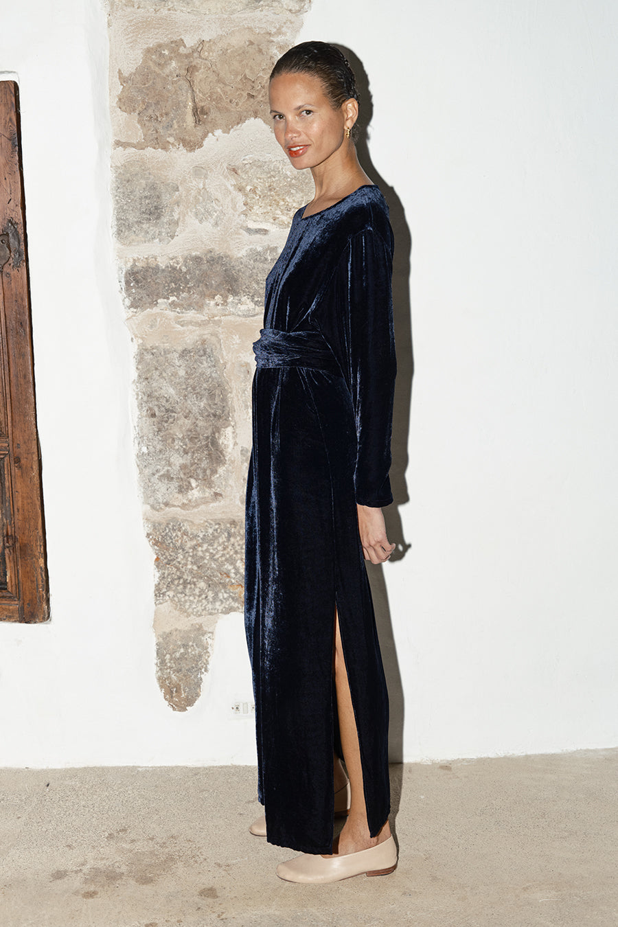 Midnight Silk Velvet Ava Dress