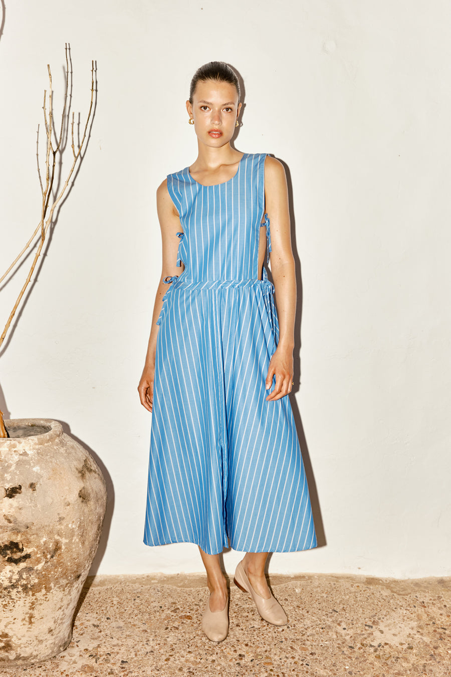 Egyptian Blue Striped Onna Dress