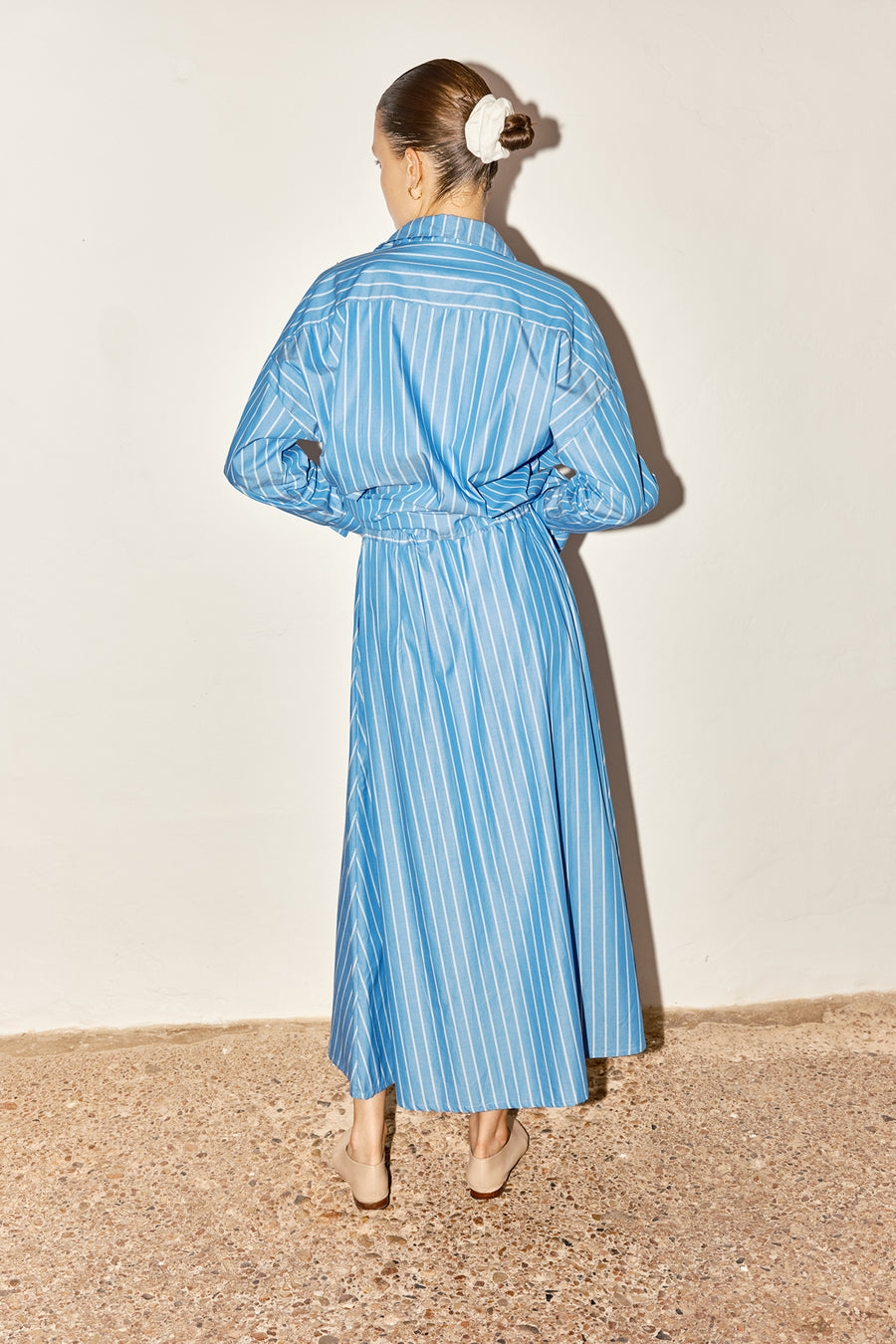 Egyptian Blue Striped Shirt Skirt