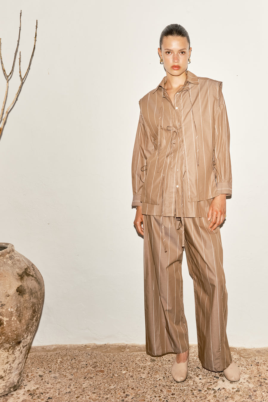 Almond Striped Judo Pants